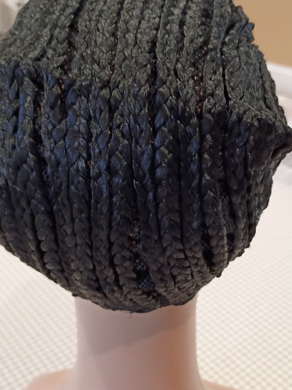 Braided Knit Beanie - Black